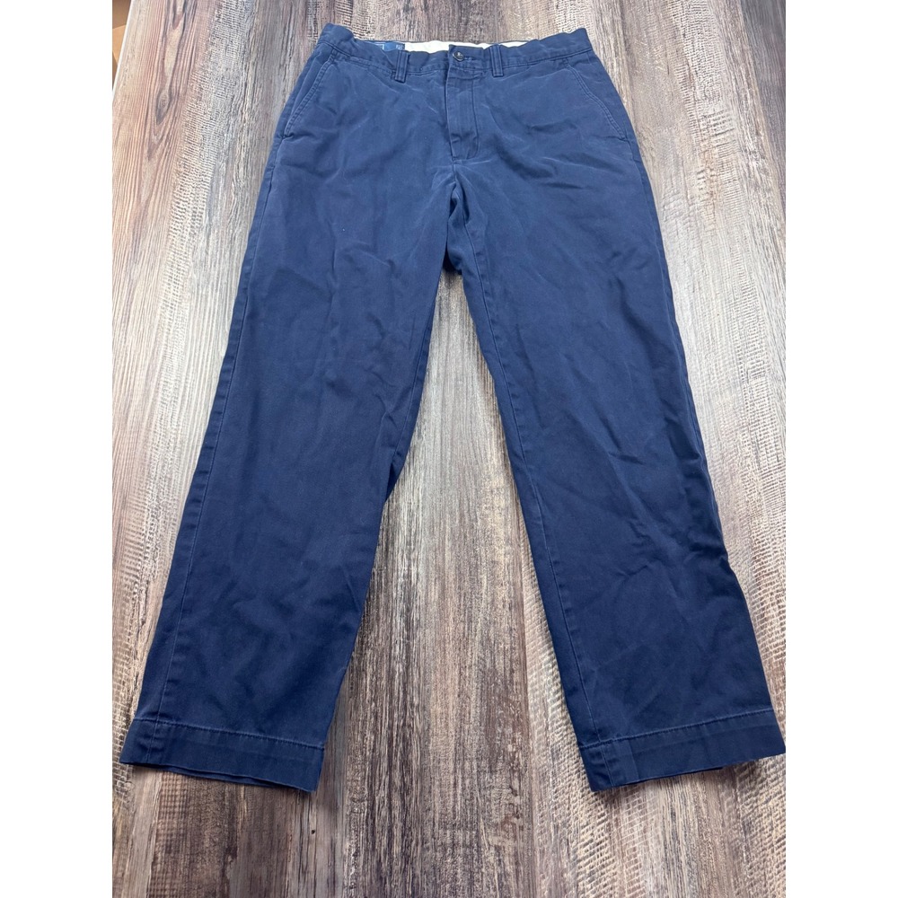 Polo Ralph Lauren Preston Pant Mens 32x30 Navy Blue Cotton Chino Trousers